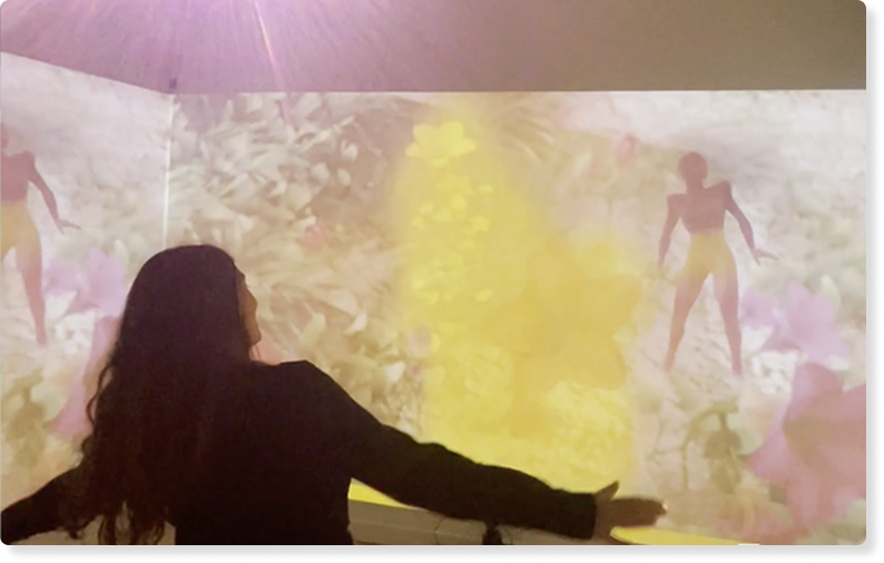 A photo of employees using Breakthru together in the office space