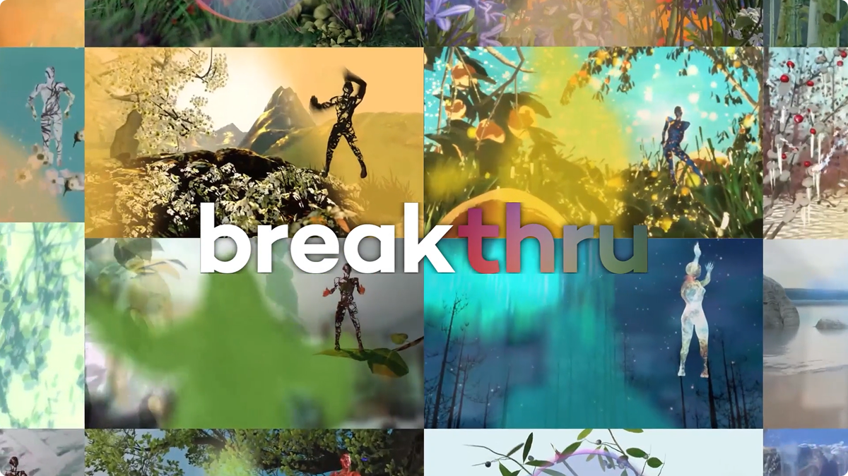 Illustration: Collage of breakthru microbreaks with the breakthru logo on top