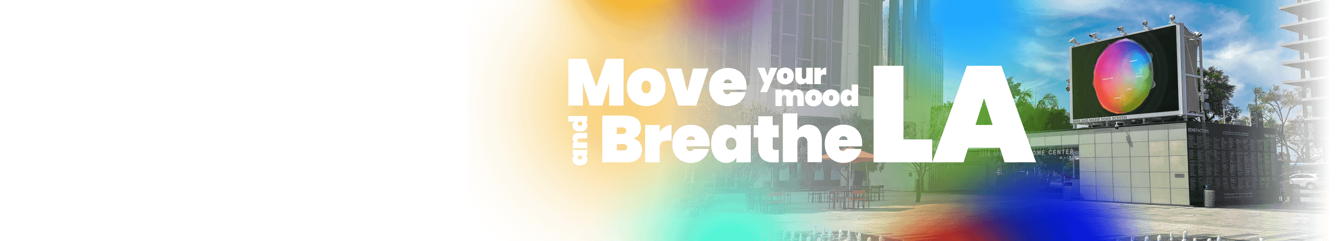 Experience Breakthru at City Scale. Every day at noon and 6pm. Angelenos come together to move, breathe and reset right in the heart of Downtown L.A. March 19 - June 30, 2025. Jerry Moss Plaza at The Music Center.